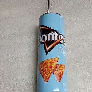 Doritos Nacho Cheese Tumbler W/ Straw & Brush New